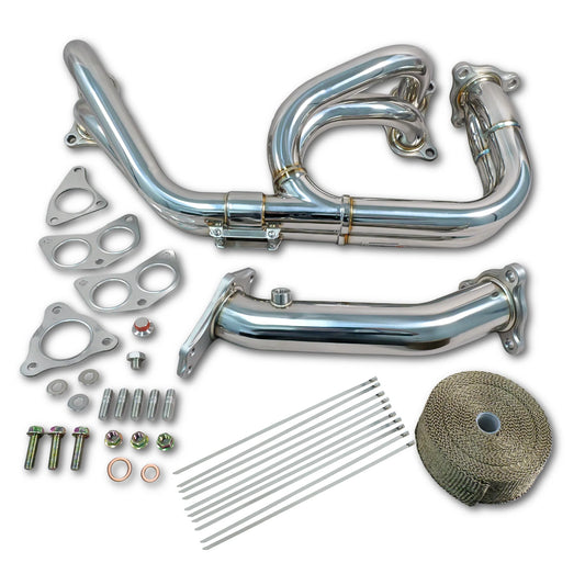 Korsh Equal Length Headers: Subaru WRX/STI/Forester/Liberty EJ With Titanium Heat Wrap and ties