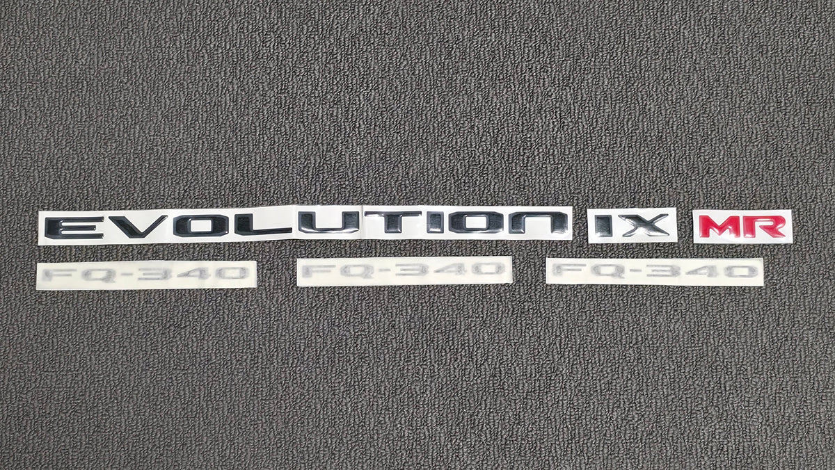 Mitsubishi Lancer Evolution 9 MR FQ340 Badge Set