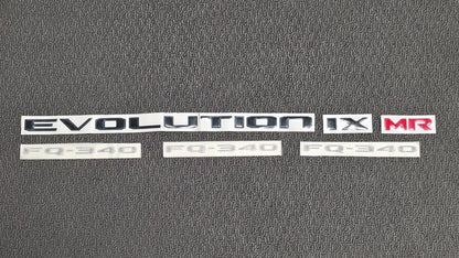 Mitsubishi Lancer Evolution 9 MR FQ340 Badge Set