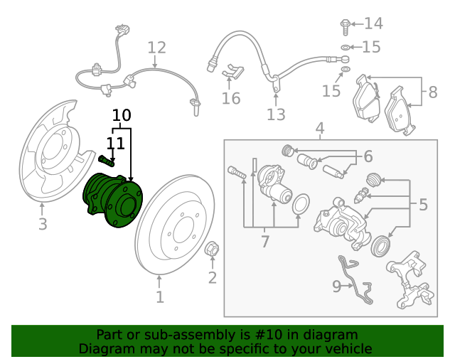 Subaru Genuine OEM REAR Wheel Bearing and Hub SINGLE - Subaru STI 05+ (5X114.3 PCD)