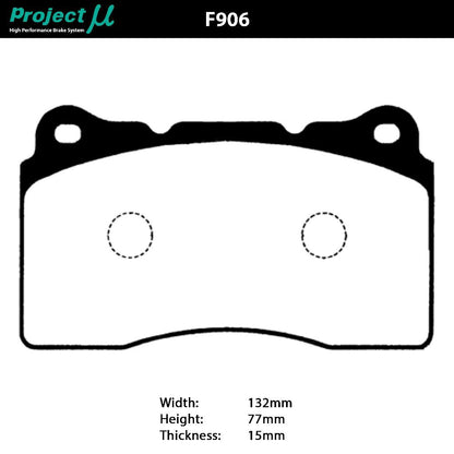 Project Mu HC EP Front Brake Pads - STI/Liberty/BRZ/86/EVO 4-X/SS-V/FK8 Type-R (Brembo)