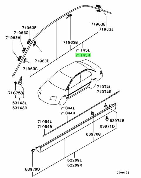 Mitsubishi Drip Moulding RHS – Lancer EVO 7 8 9 CT9A