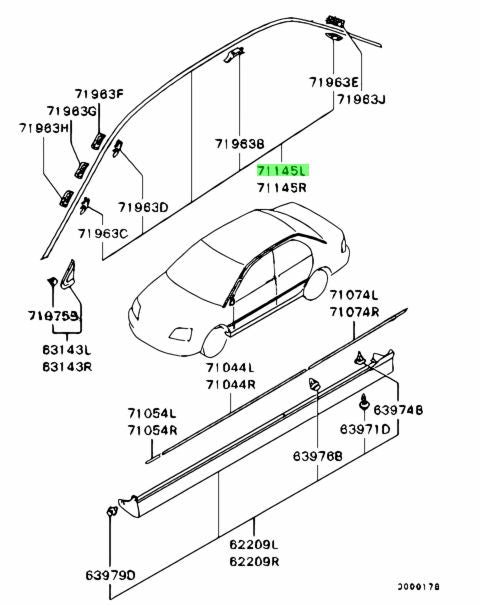 Mitsubishi Drip Moulding LHS – Lancer EVO 7 8 9 CT9A