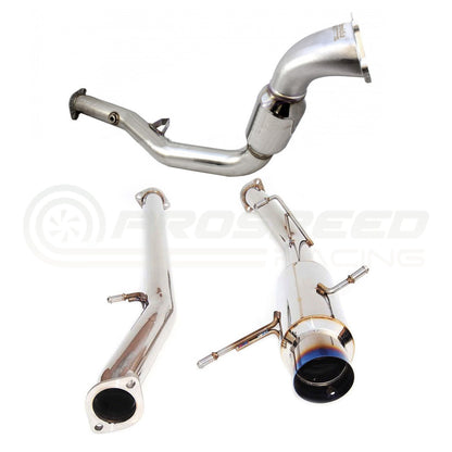 Invidia N1 Turbo Back Exhaust Non Resonated w/Catless Down Pipe, Ti Tip - Subaru WRX/STI GD 01-07