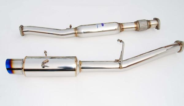 Invidia N1 Turbo Back Exhaust Non Resonated w/Catless Down Pipe, Ti Tip - Subaru WRX/STI GD 01-07