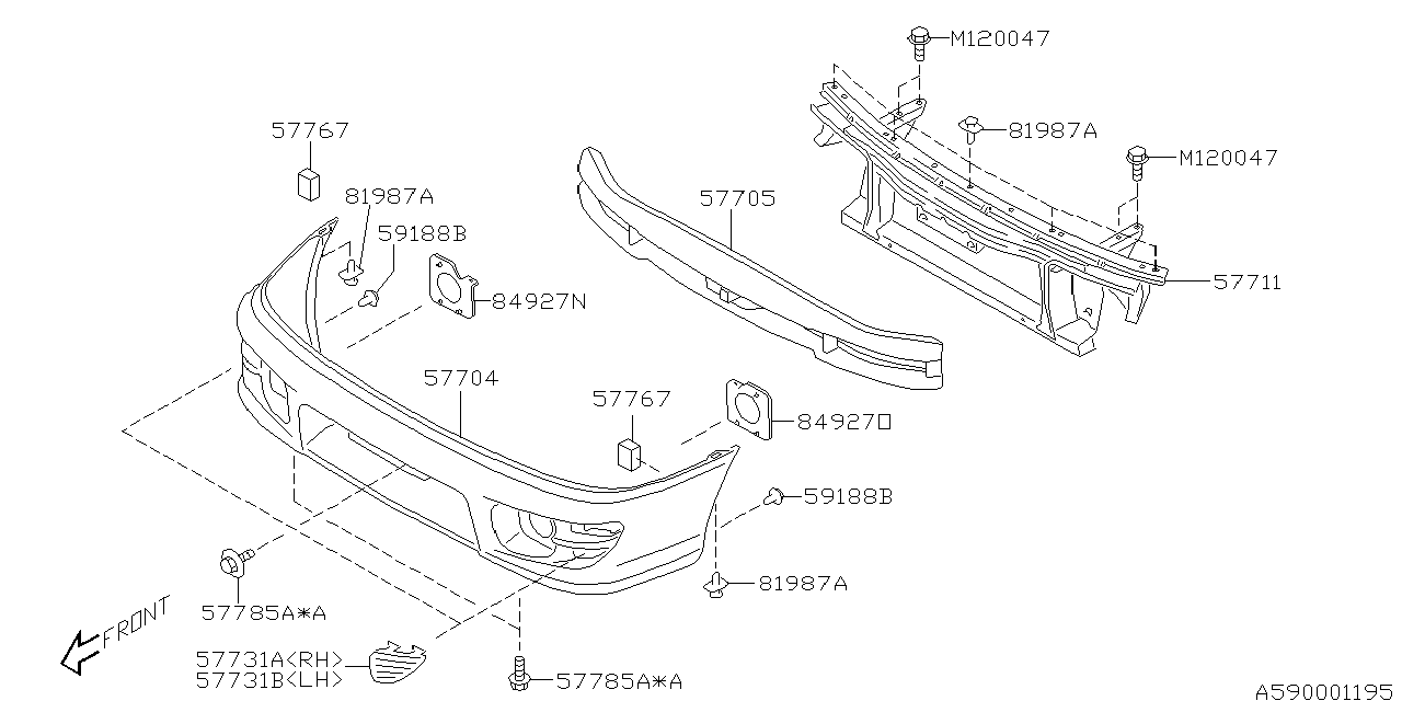 SUBARU IMPREZA IMPREZA FRONT BUMPER (08/98 to 09/00)