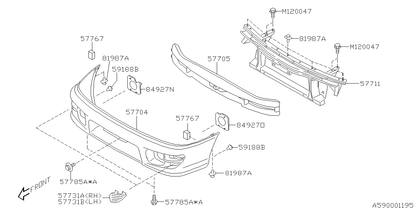 SUBARU IMPREZA IMPREZA FRONT BUMPER (08/98 to 09/00)