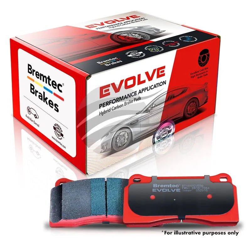 Bremtec Evolve Hybrid - Carbon Performance Rear Brake Pad Set - STI/Evo/GTR/350Z/BRZ/86 (Brembo) - Classic JDM Spares