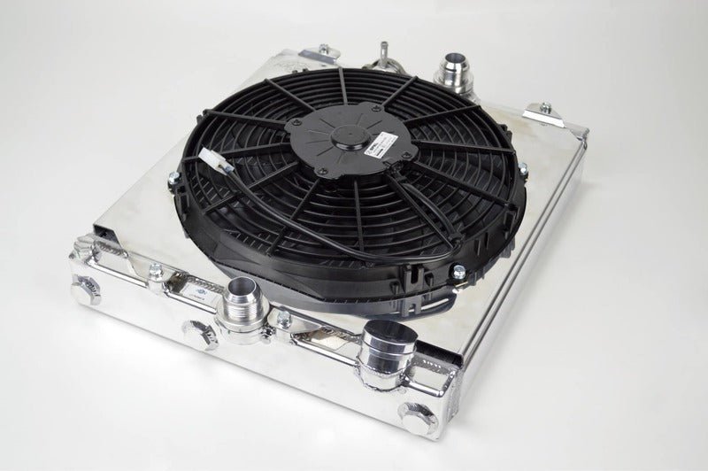 CSF Racing 2-Row 42mm Race Spec Aluminium Half Radiator w/Fan Shroud ...