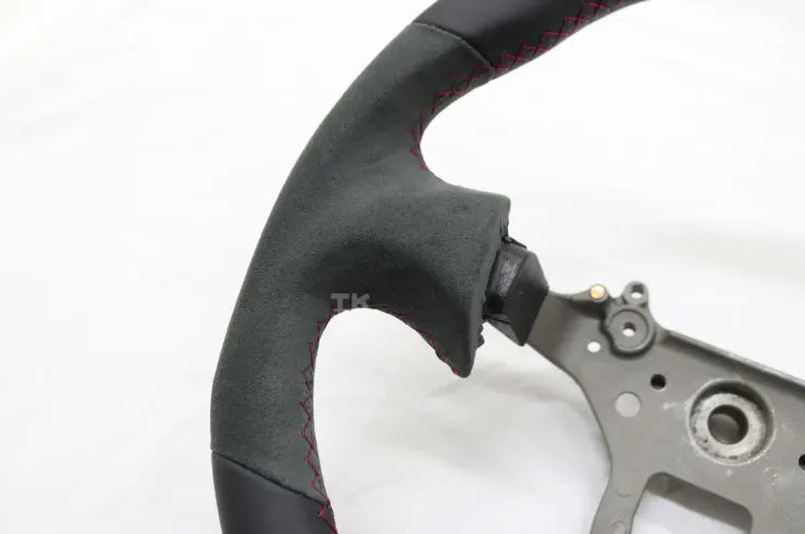 MINE'S Leather D-Shape Steering Wheel Red Stitch - BNR34