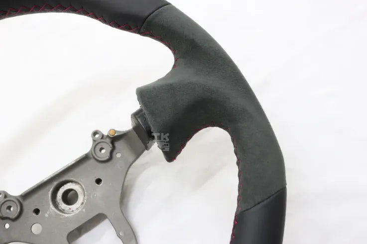 MINE'S Leather D-Shape Steering Wheel Red Stitch - BNR34