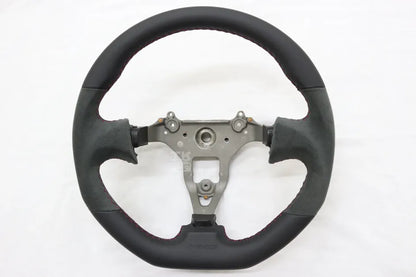 MINE'S Leather D-Shape Steering Wheel Red Stitch - BNR34