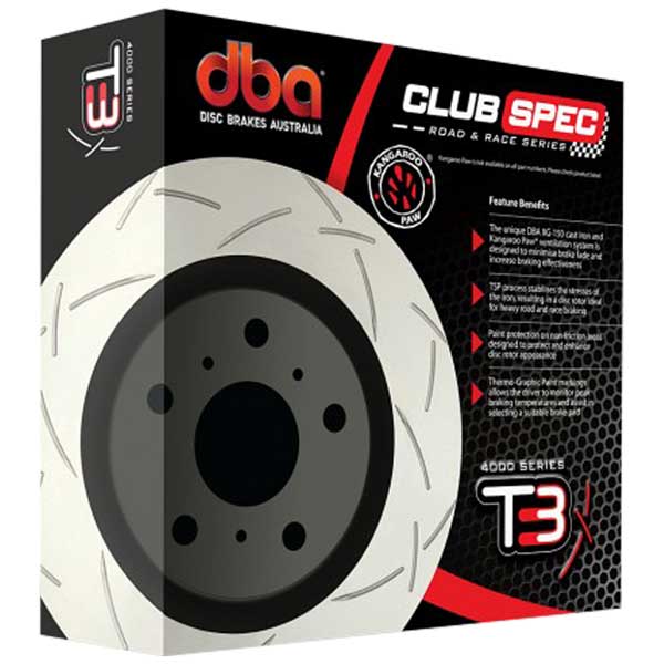 DBA T3 4000 Slotted Front Rotors w/DBA Xtreme Performance Pads - Mitsubishi Evo 5 - 9 - Classic JDM Spares