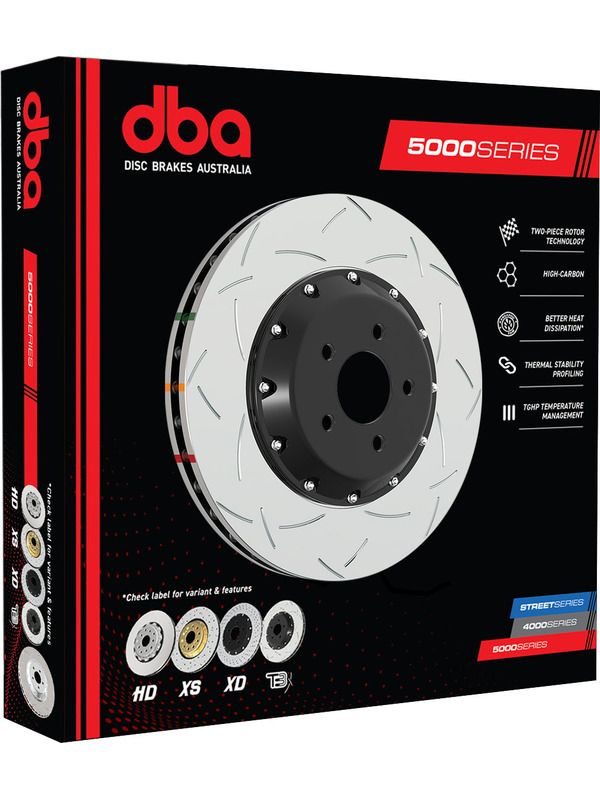 DBA T3 5000 2 - Piece Slotted Rotors PAIR - Mitsubishi Evo 5 - 9 (Front, Brembo 320 x 32mm) - Classic JDM Spares