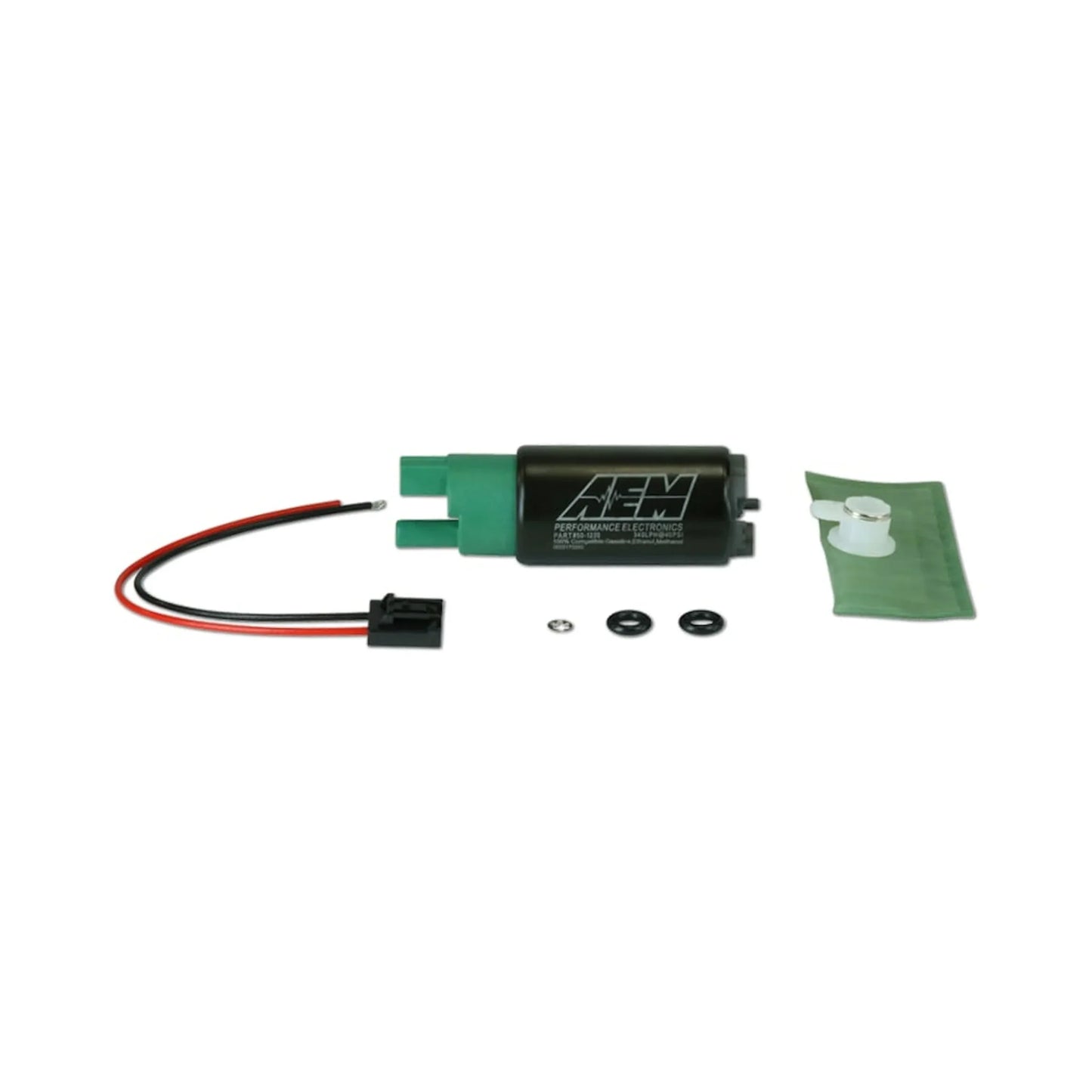 AEM 340LPH E85 High Flow In-Tank Fuel Pump (65mm, No-Hooks, Offset Inlet), WRX/STI/FXT/LGT, R35 GTR