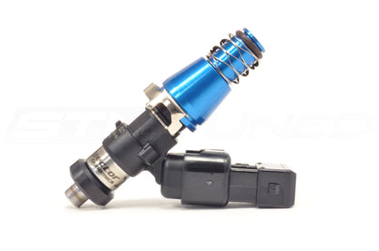 ID1700-XDS Injectors Set of 4, 60mm Length, 11mm Blue Adaptor Top, Denso Lower Cushion - Mitsubishi Evo 4-9/Toyota 4AGE/Celica 1ZZ-FE