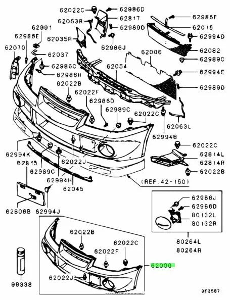 Mitsubishi Front Bumper Bar Assembly – EVO 6 CP9A