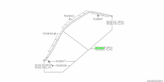 Subaru Impreza WRX & STI 92-00 GC8 GM8 Roof Moulding