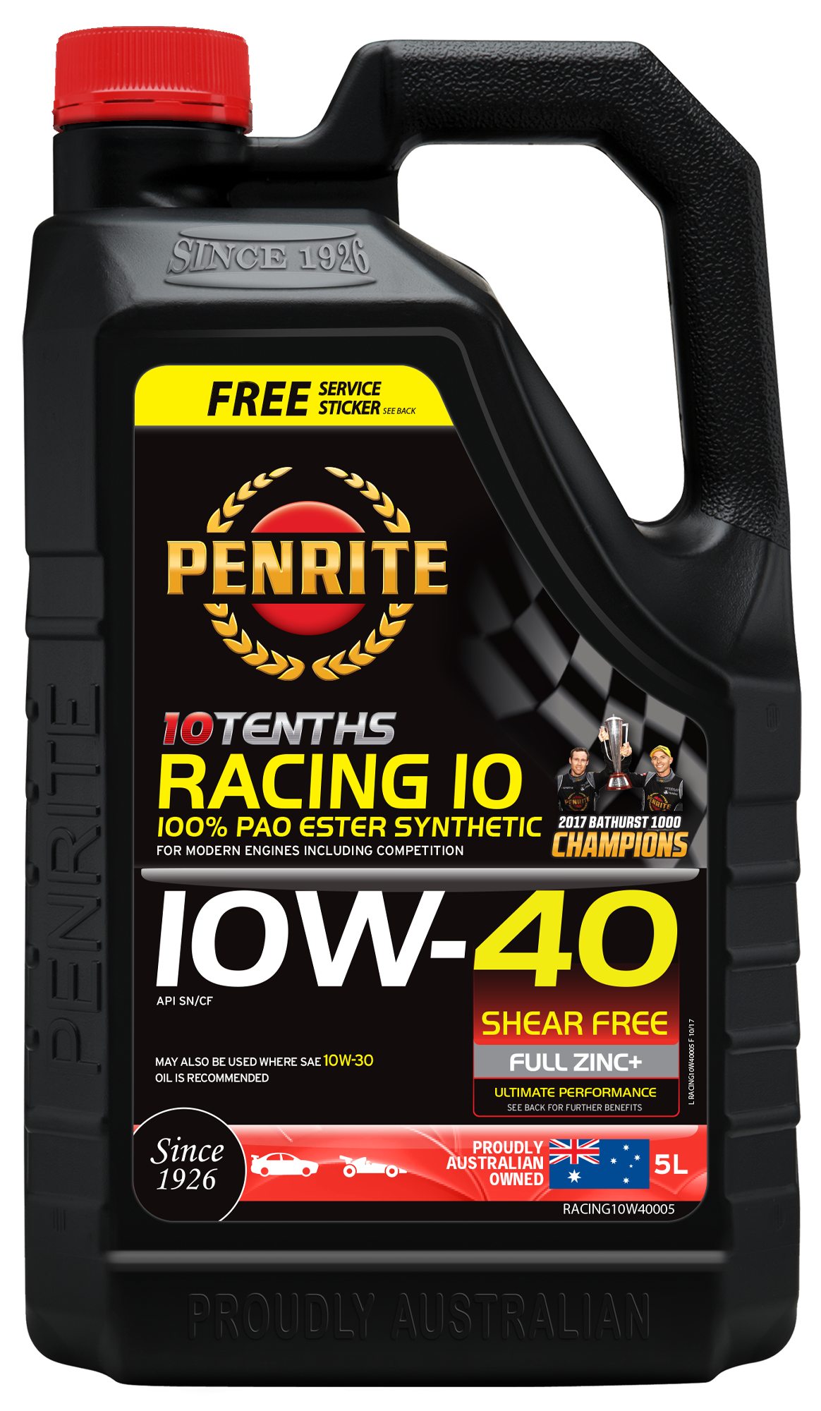 Penrite 10 Tenths Racing 10W-40 Engine Oil 5L