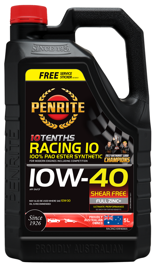 Penrite 10 Tenths Racing 10W-40 Engine Oil 5L